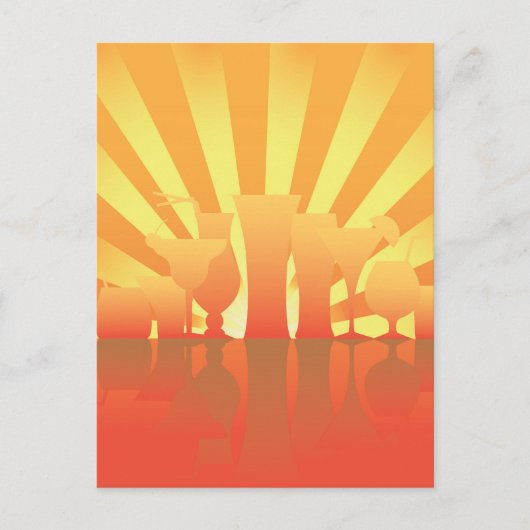 夏のパーティの招待状のデザイン インビテーションポストカード (正面)