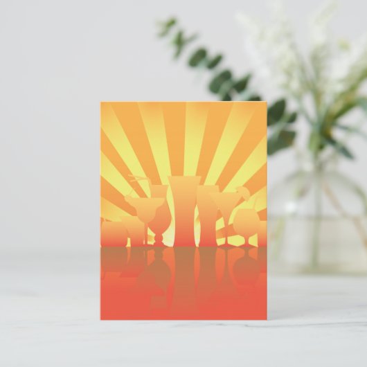 夏のパーティの招待状のデザイン インビテーションポストカード (スタンド正面)