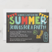 夏のパーティの招待状学校の外 招待状 (正面)