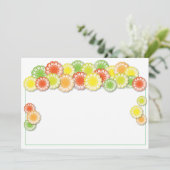 夏のパーティの招待状黄色い|またはオレンジまたはライムのデイジー 招待状 (スタンド正面)