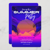 夏のパーティの招待状 招待状 (正面/裏面)