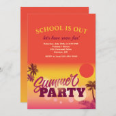 夏のパーティの招待状 招待状 (正面/裏面)