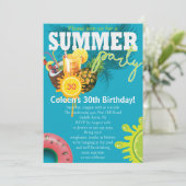 夏のパーティーおもしろい誕生日 招待状 (スタンド正面)