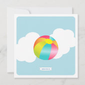 夏のパーティーのおもしろいの時間ビーチボールの招待状 招待状 (裏面)