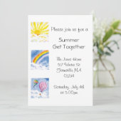 夏のパーティーの招待 招待状 (スタンド正面)