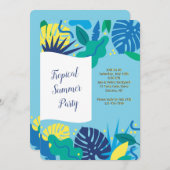 夏のパーティーの熱帯招待状 招待状 (正面/裏面)