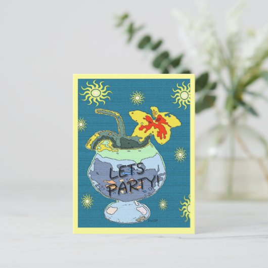 夏のパーティーはがき インビテーションポストカード (スタンド正面)