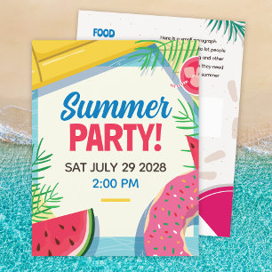 夏のパーティーイベントフライヤーテンプレート チラシ