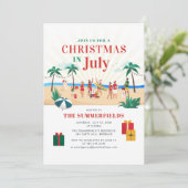 夏のパーティークリスマス7月の家族懇親会 招待状 (スタンド正面)