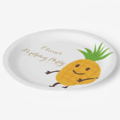 夏のパーティーパイナップル熱帯誕生日パーティー ペーパープレート (アングル)