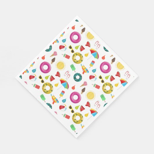 夏のパーティービーチプールおもしろいパターン スタンダードランチョンナプキン (角)