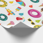 夏のパーティービーチプールおもしろいパターン ラッピングペーパー (角)