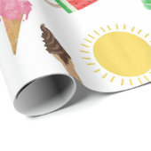 夏のパーティービーチプールおもしろいパターン ラッピングペーパー (ロールコーナー)