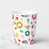 夏のパーティービーチプールおもしろいパターン 紙コップ (裏面)