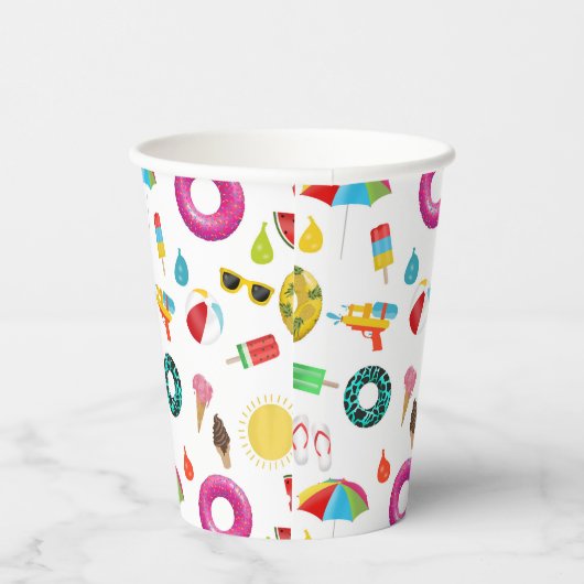 夏のパーティービーチプールおもしろいパターン 紙コップ (右)