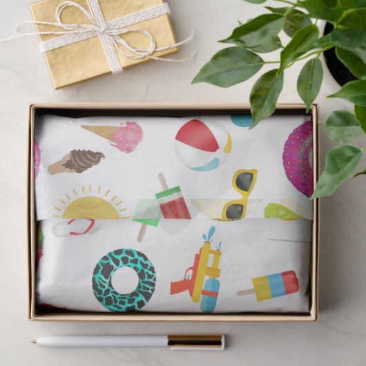 夏のパーティービーチプールおもしろいパターン 薄葉紙 (ギフト)