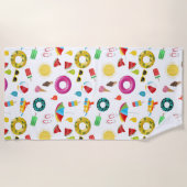 夏のパーティービーチプールおもしろい ビーチタオル (正面)