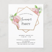 夏のパーティーピンクのフラミンゴ招待予算 チラシ (正面)