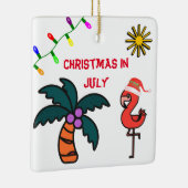 夏のパーティーフラミンゴ7月のクリスマス セラミックオーナメント (右)