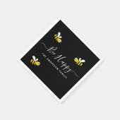 夏のパーティーブラックイエロービー幸せ(昆虫)マルハナバチ スタンダードカクテルナプキン (角)