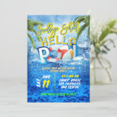 夏のパーティープール誕生日招待状 招待状 (スタンド正面)