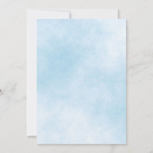 夏のパーティーライトハウス沿岸ビーチブルー 招待状 (裏面)