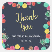 夏のパーティーランピオンズ招待状スクエアステッカー スクエアシール (正面)