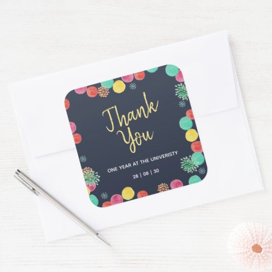 夏のパーティーランピオンズ招待状スクエアステッカー スクエアシール (封筒)