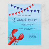 夏のパーティーロブスターブルーシーバジェット招待 (正面)