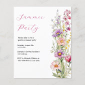 夏のパーティー園の花ピンク紫の招待 (正面)