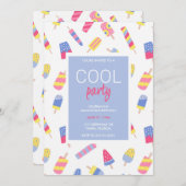 夏のパーティー子供の誕生日招待 招待状 (正面/裏面)