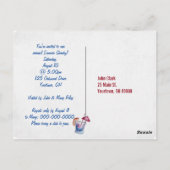 夏のパーティー招待状 ポストカード (裏面)