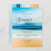 夏のパーティー沿岸ビーチ海の熱帯の招待 ポストカード (正面/裏面)