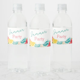 夏のパーティー用水ボトルラベル ペットボトルラベル