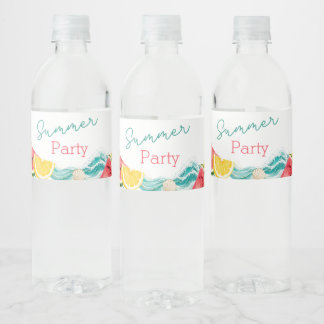 夏のパーティー用水ボトルラベル ペットボトルラベル