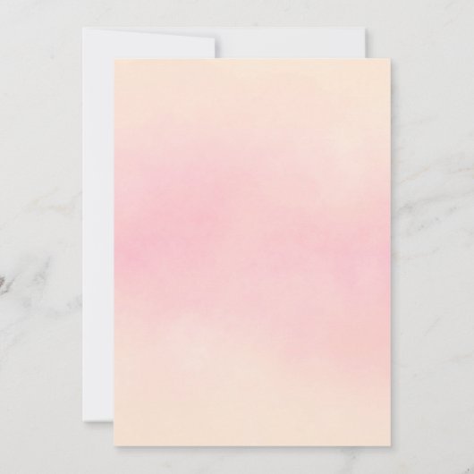 夏のパーティー緑豊かな花模様コーラルピンク 招待状 (裏面)