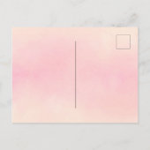 夏のパーティー緑豊かな花模様サンゴ桃の招待 ポストカード (裏面)