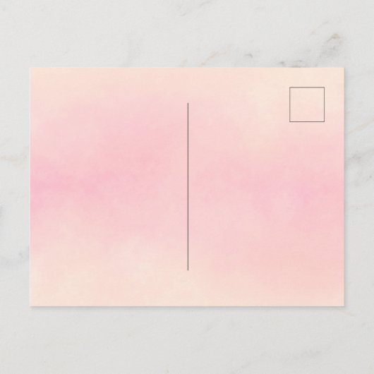 夏のパーティー緑豊かな花模様サンゴ桃の招待 ポストカード (裏面)