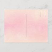 夏のパーティー緑豊かな花模様サンゴ桃の招待 ポストカード (裏面)