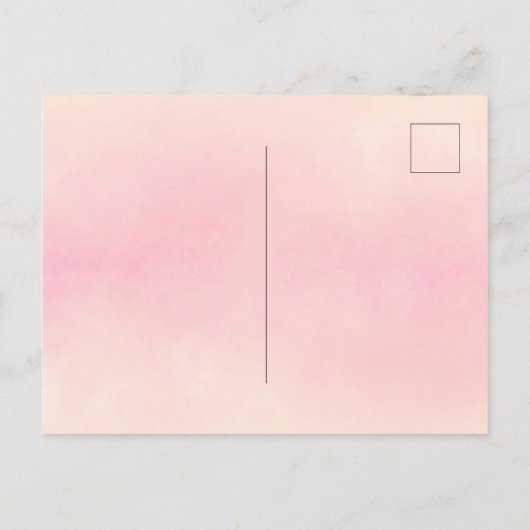 夏のパーティー緑豊かな花模様サンゴ桃の招待 ポストカード (裏面)