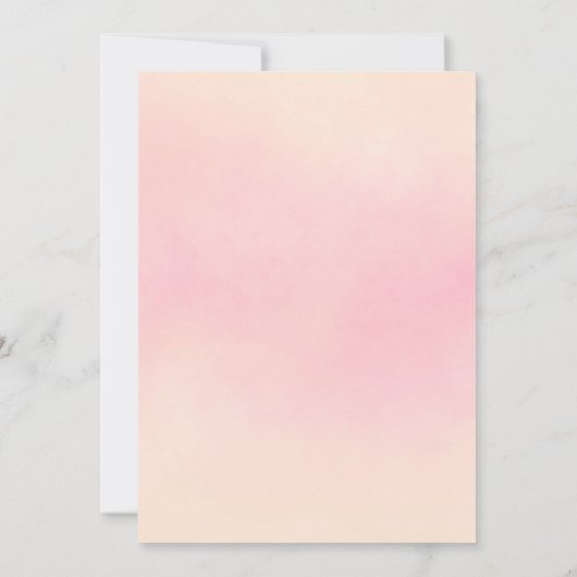 夏のパーティー花模様白ピンクの桃 招待状 (裏面)