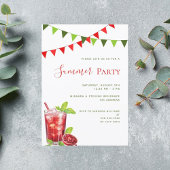 夏のパーティー赤い飲み物の屋外 招待状