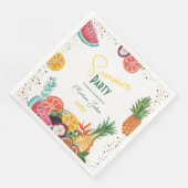 夏のパーティー黄色の熱帯果実の招待 (コーナー)