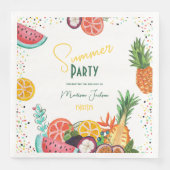 夏のパーティー黄色の熱帯果実の招待 (正面)