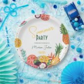 夏のパーティー黄色の熱帯果実の招待 ペーパープレート (パーティー)