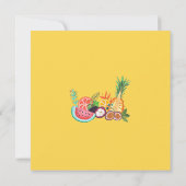 夏のパーティー黄色の熱帯果実の招待 招待状 (裏面)