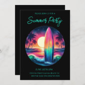 夏のパーティー – サーフボードエスケープ –  招待状 (正面/裏面)