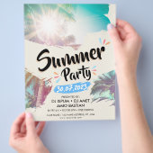夏のパーティー/ビーチパーティー(テンプレート) チラシ (手)