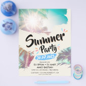 夏のパーティー/ビーチパーティー(テンプレート) チラシ (シングル)
