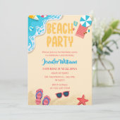 夏のパーティー | ビーチ誕生日パーティー 招待状 (スタンド正面)